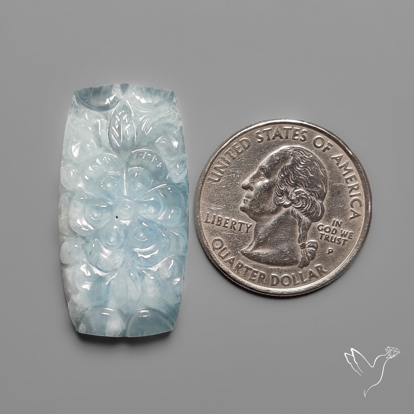 Aquamarine Mughal Carving