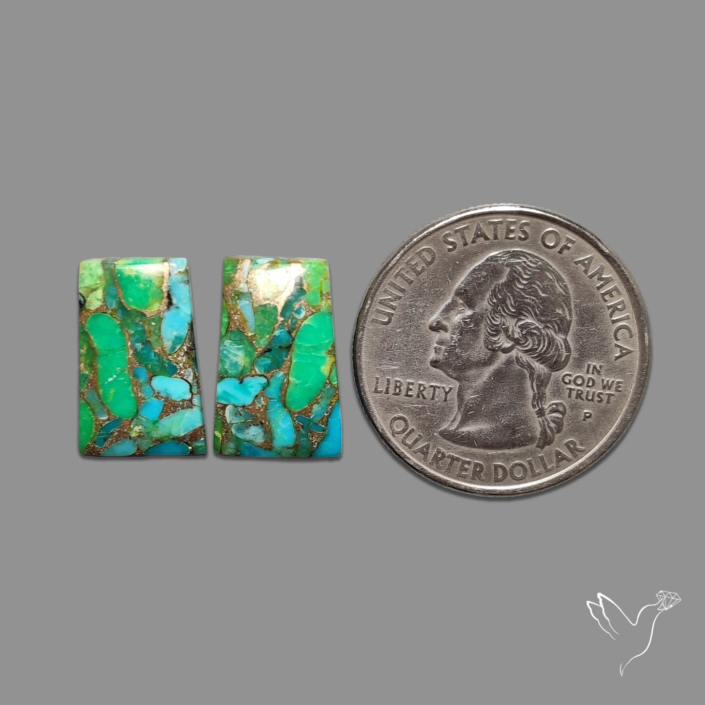 Green Mohave Turquoise Pair