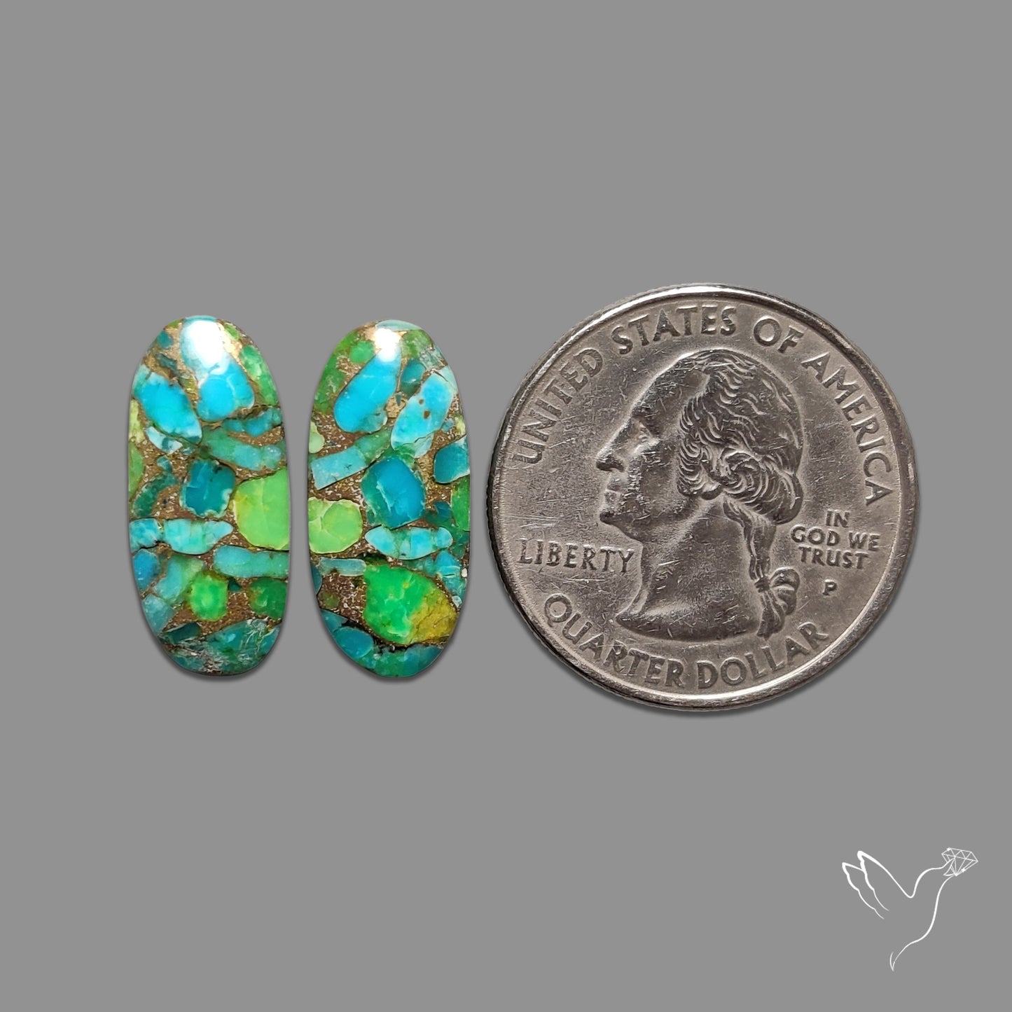 Green Mohave Turquoise Pair