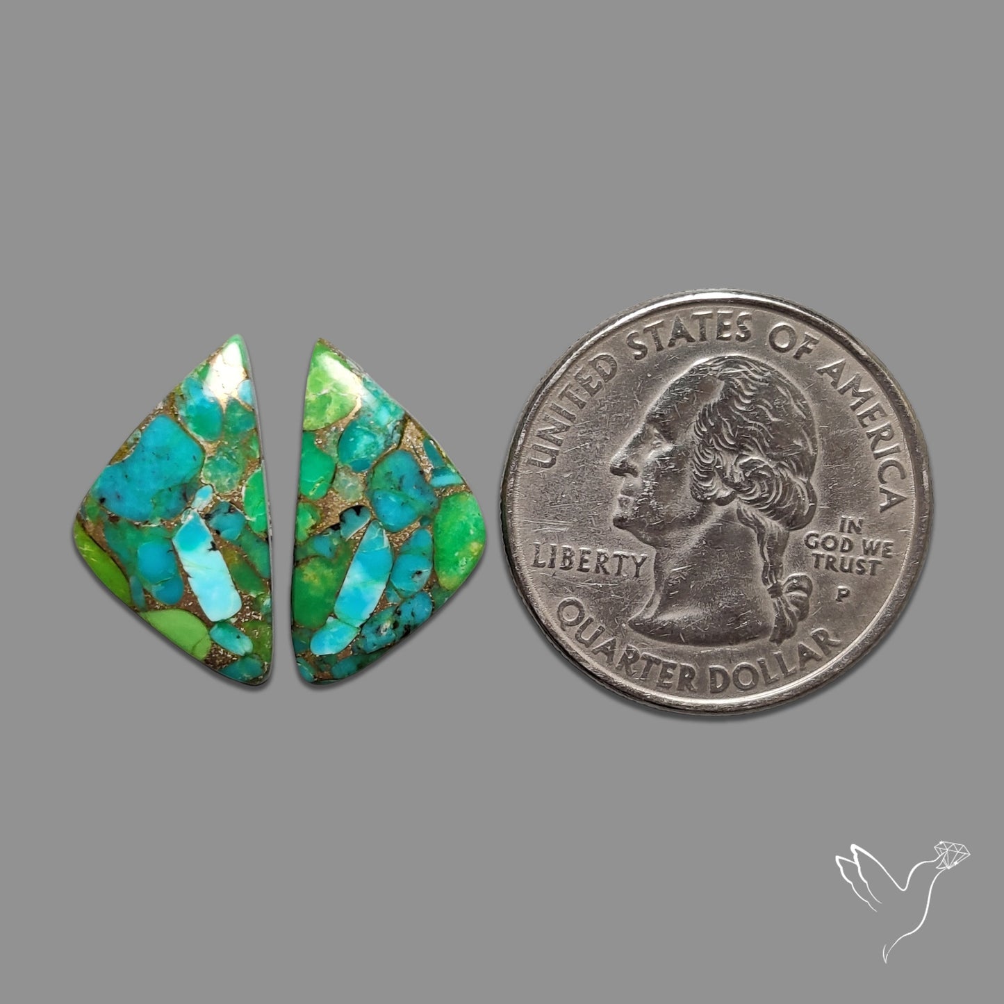 Green Mohave Turquoise Pair