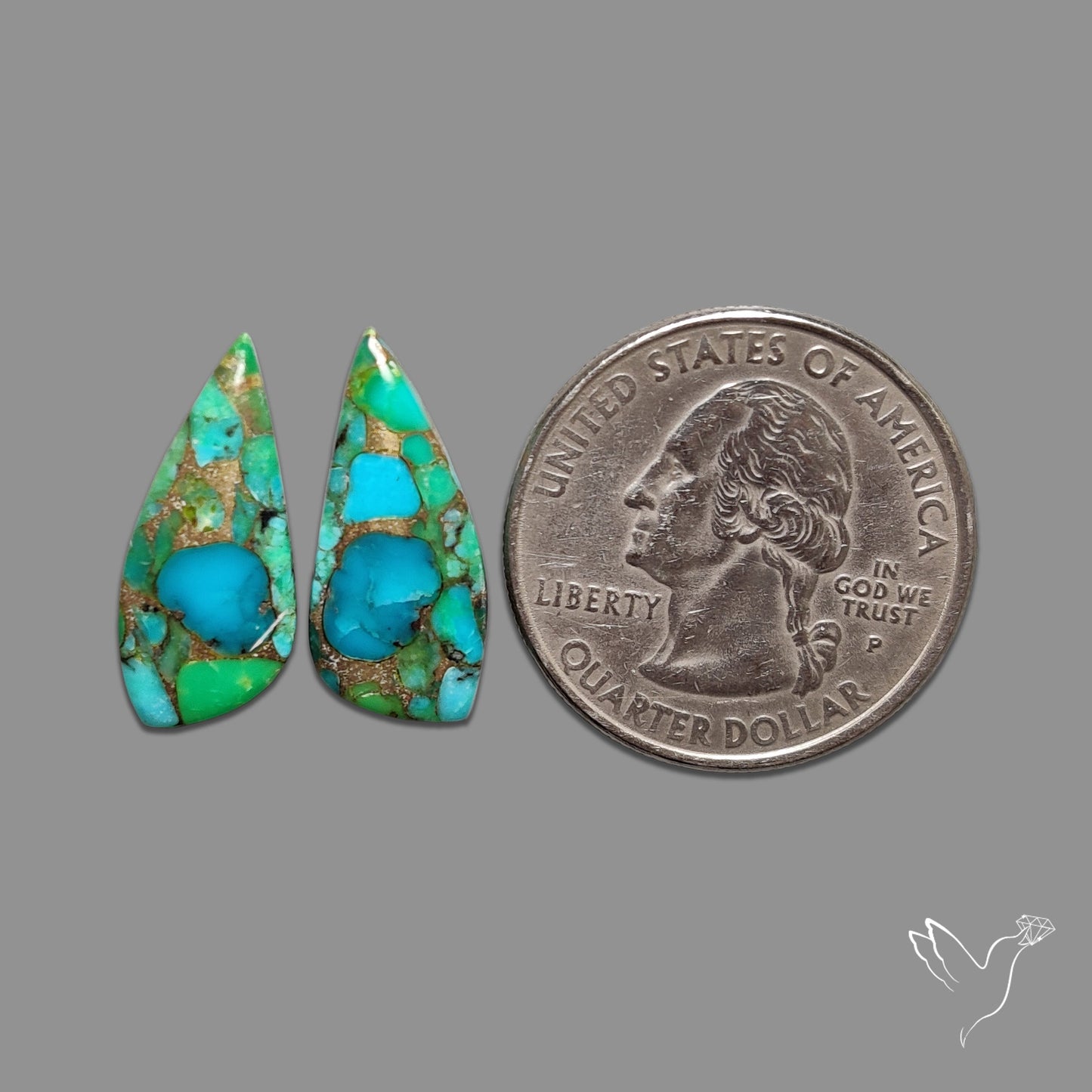Green Mohave Turquoise Pair