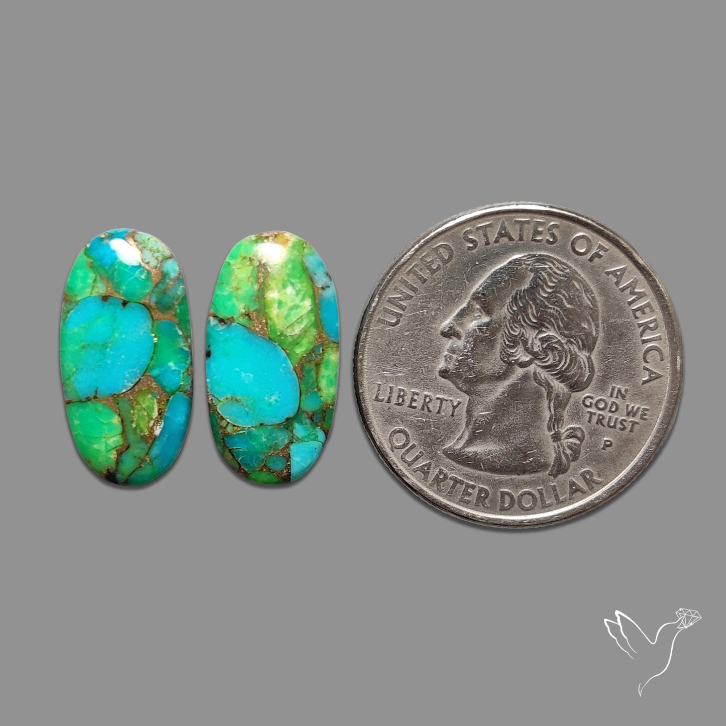 Green Mohave Turquoise Pair