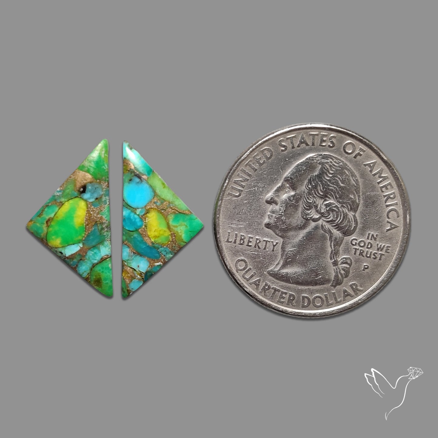 Green Mohave Turquoise Pair