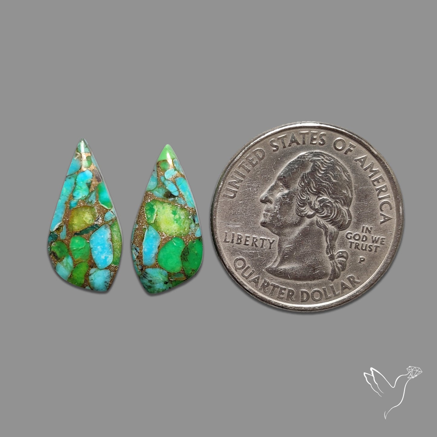 Green Mohave Turquoise Pair