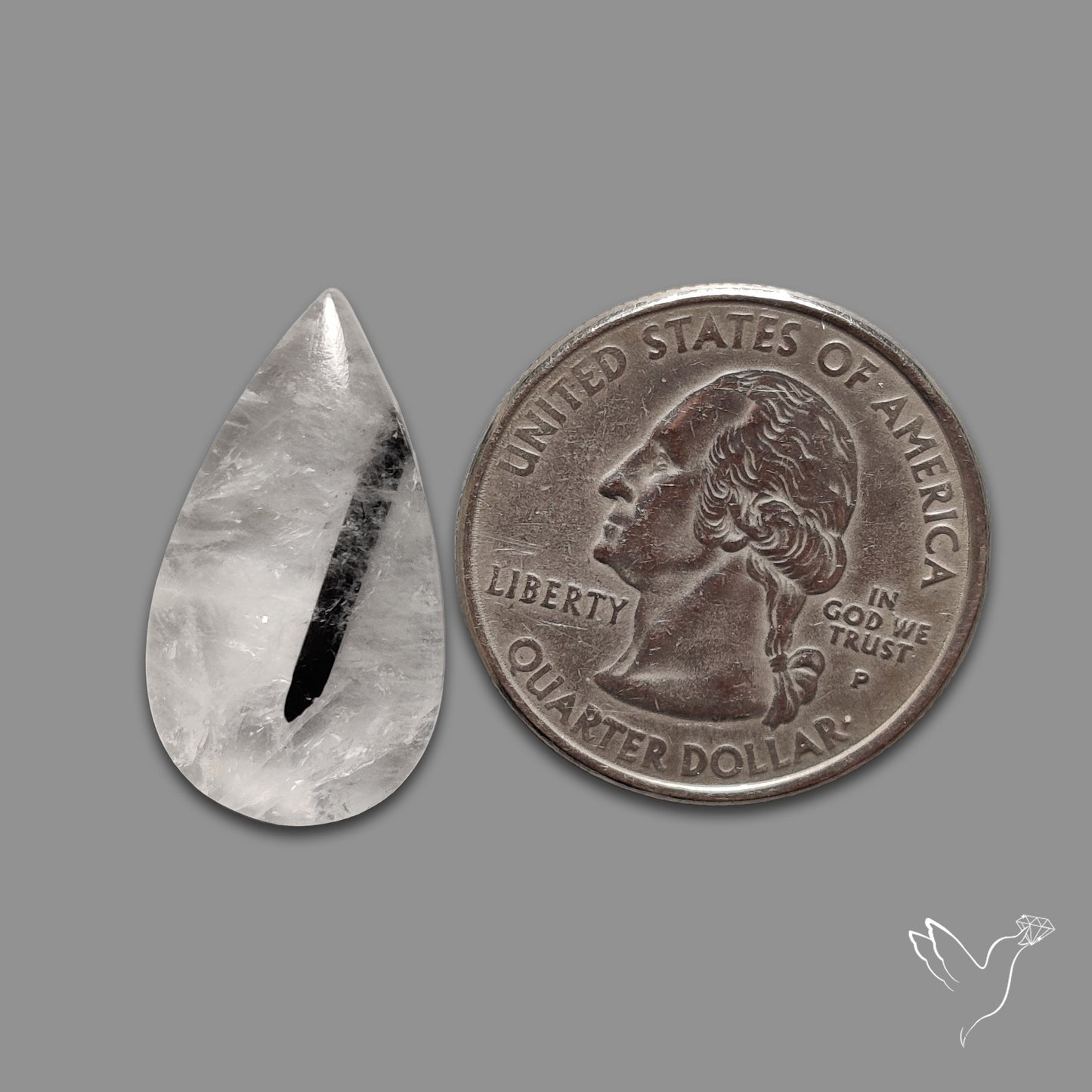 Black Tourmaline In Quartz Cabochon