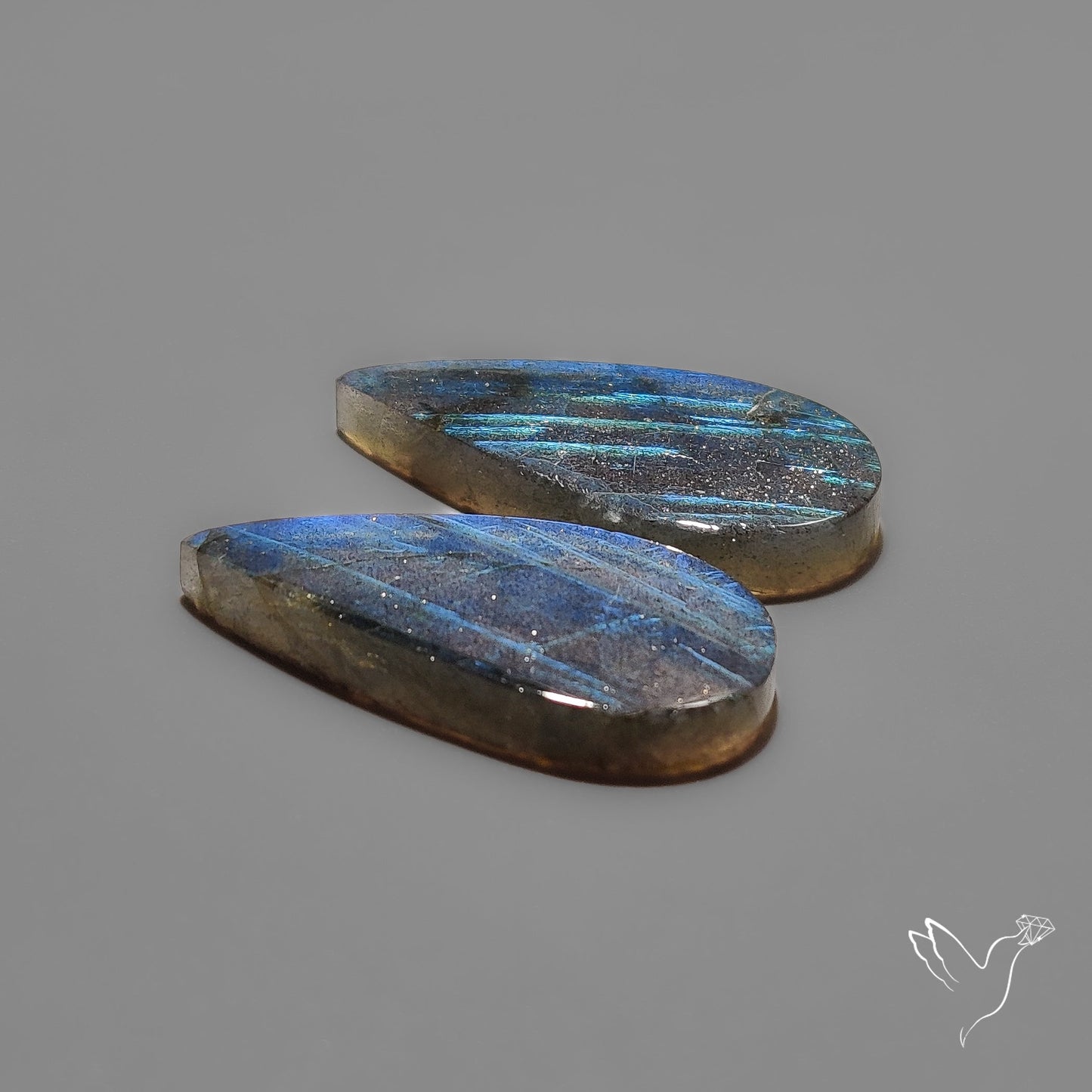 Clear Blue Labradorite Pair