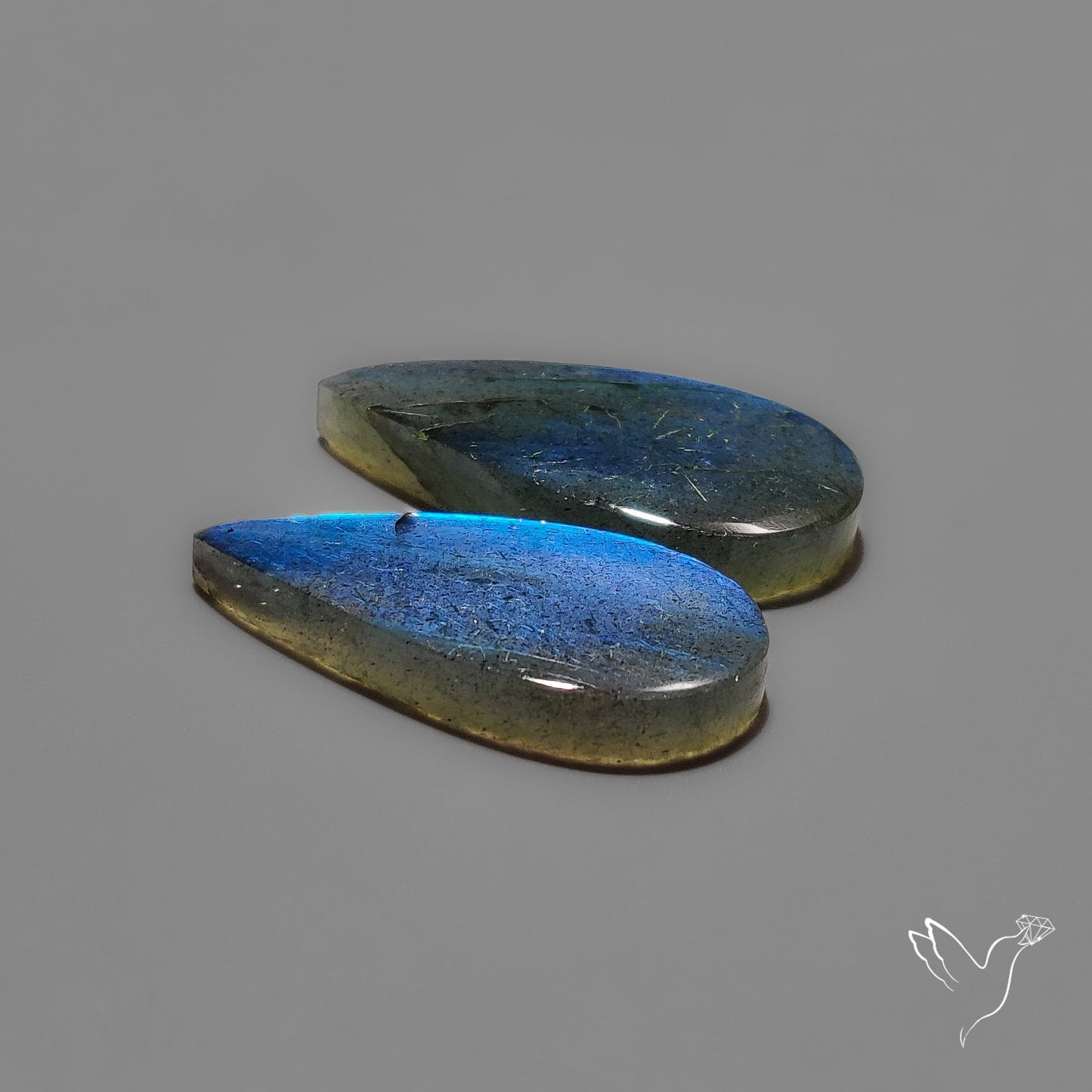 Clear Blue Labradorite Pair