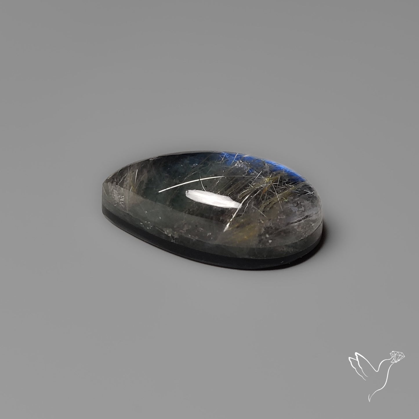 Golden Rutilated Quartz With Blue Labradorite Doublet