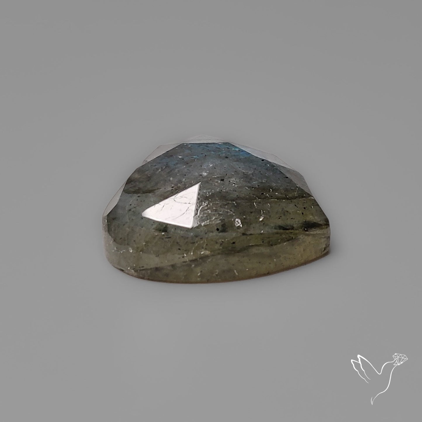 Rose Cut Blue Labradorite Heart