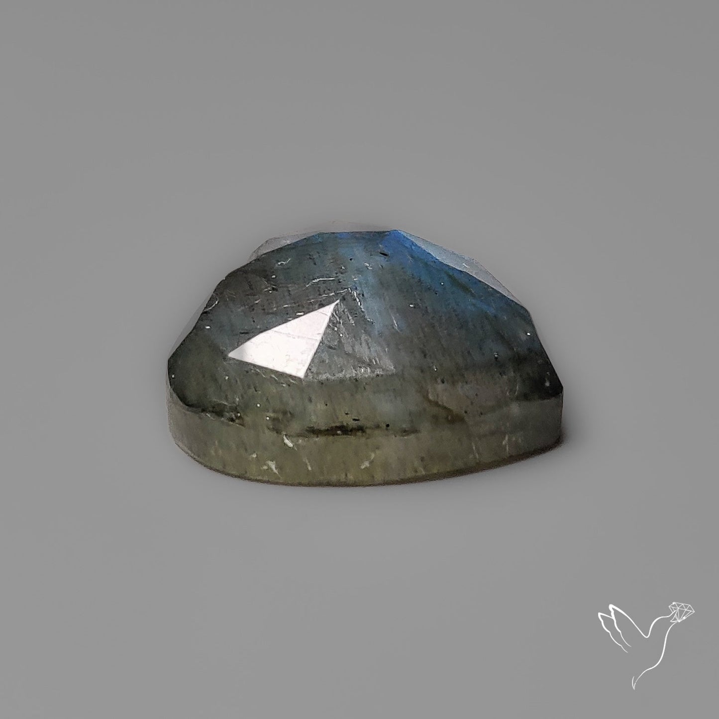 Rose Cut Blue Labradorite Heart