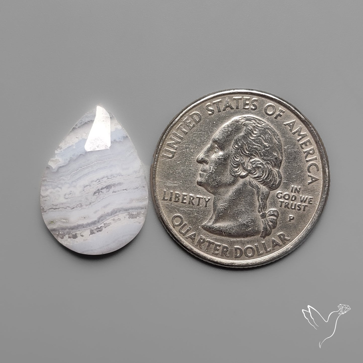 Rose Cut Blue Lace Agate