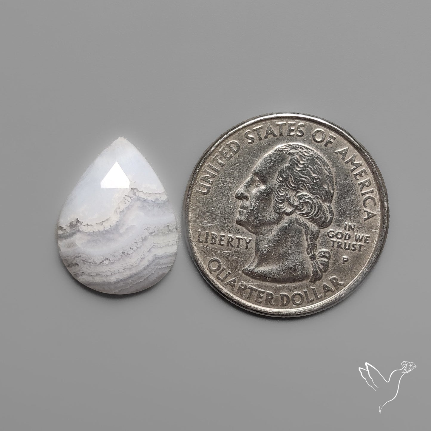 Rose Cut Blue Lace Agate