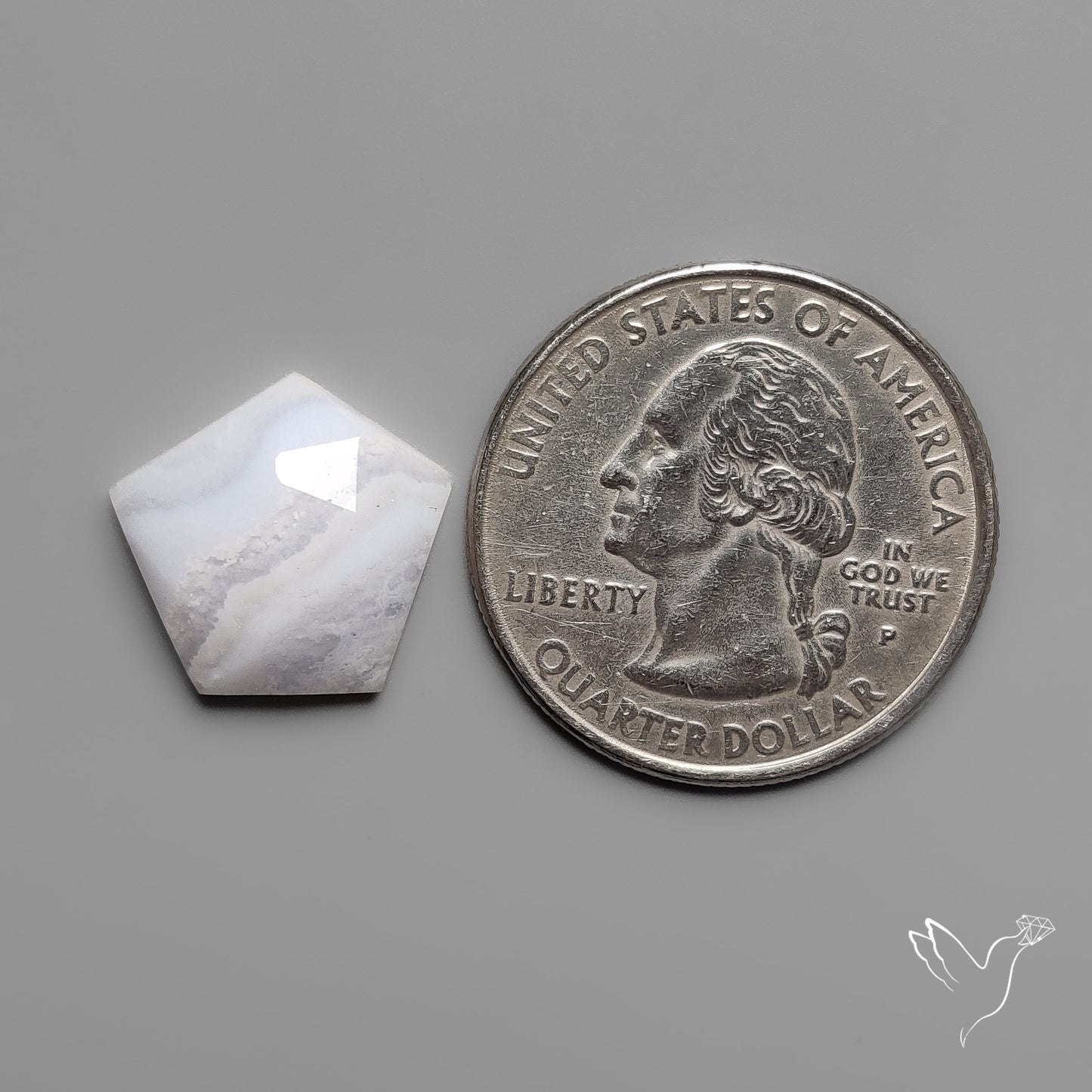 Rose Cut Blue Lace Agate