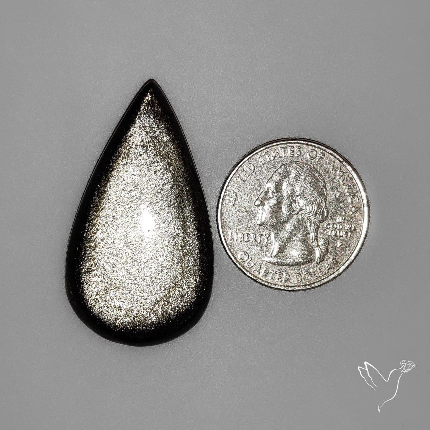 Silversheen Obsidian Cabochon