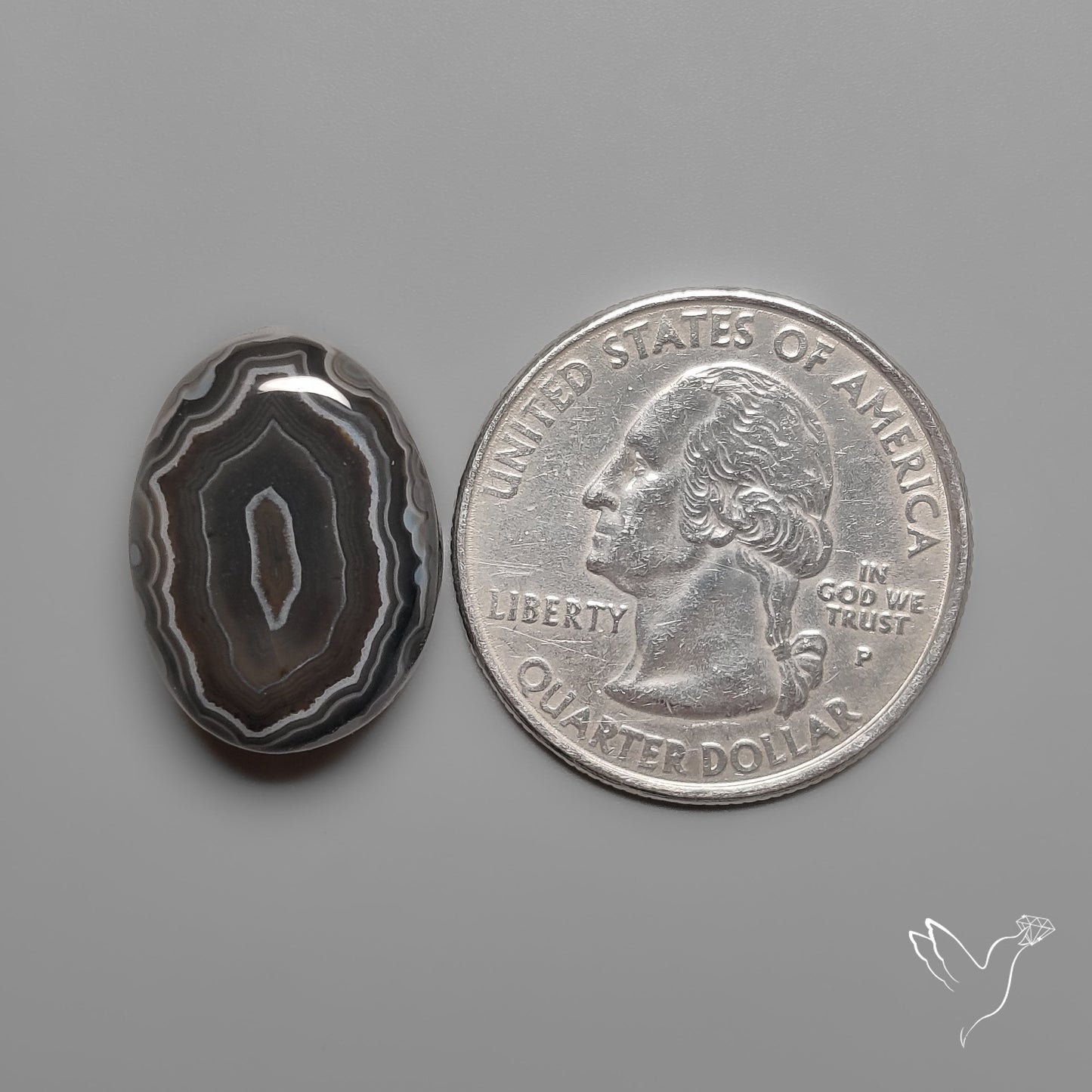 Black Banded Agate Cabochon