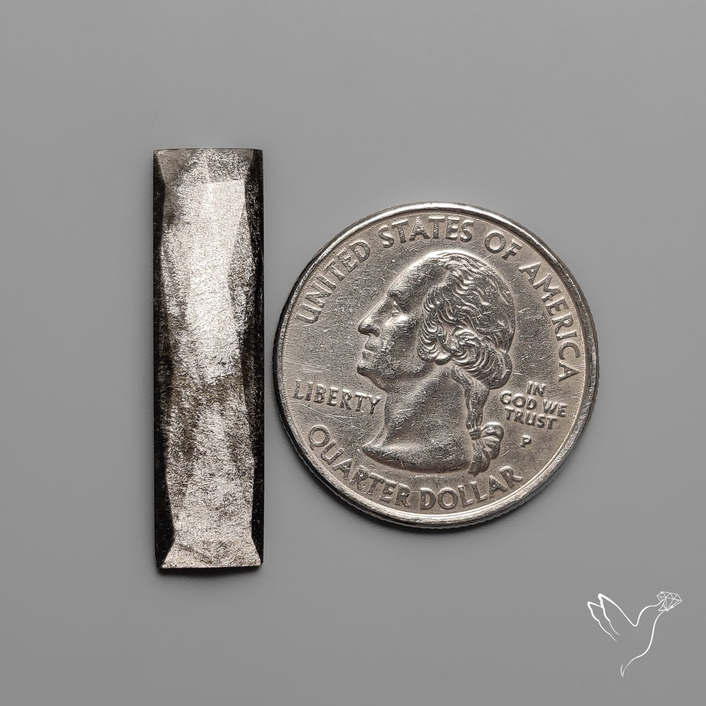 Rose Cut Long Silversheen Obsidian