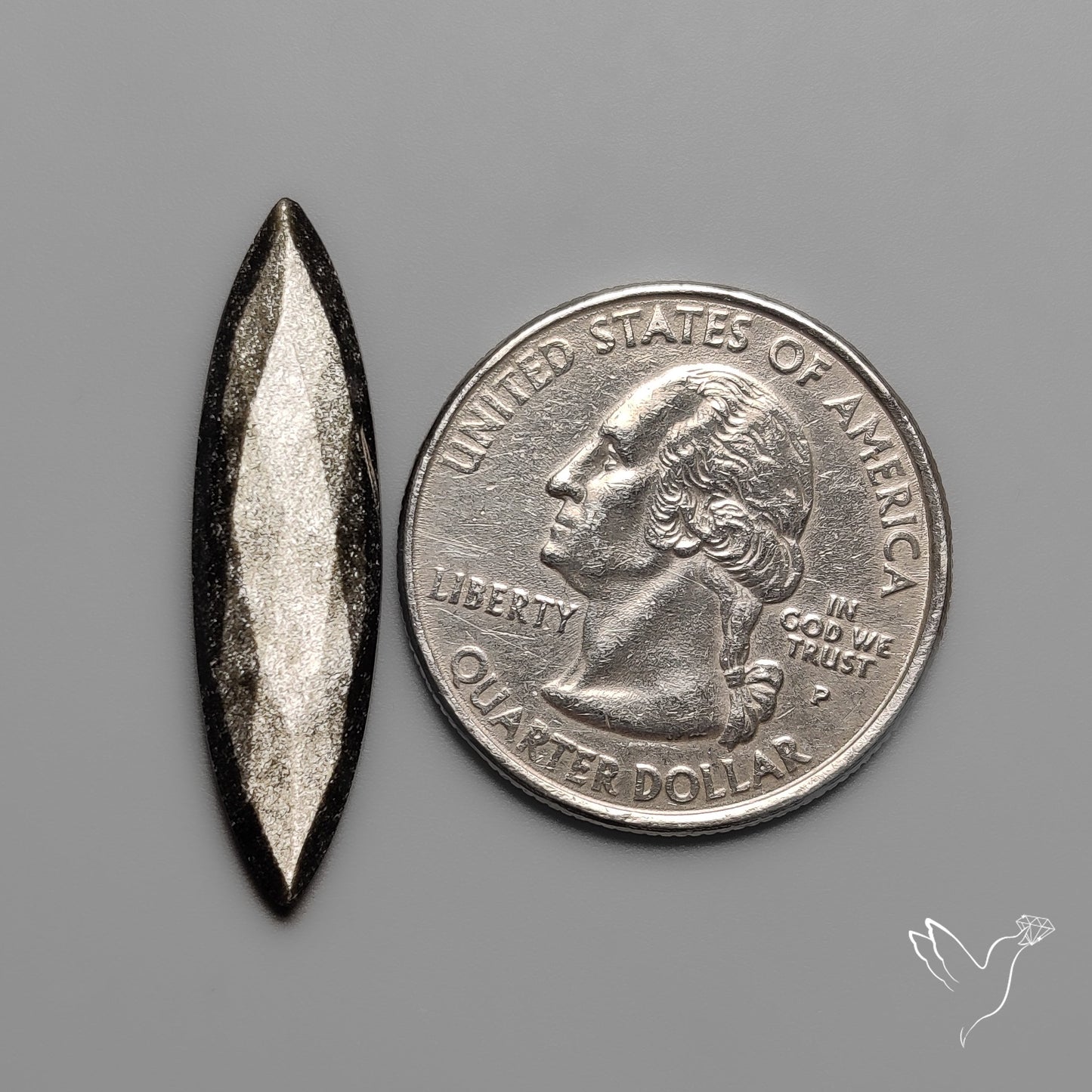 Rose Cut Long Silversheen Obsidian