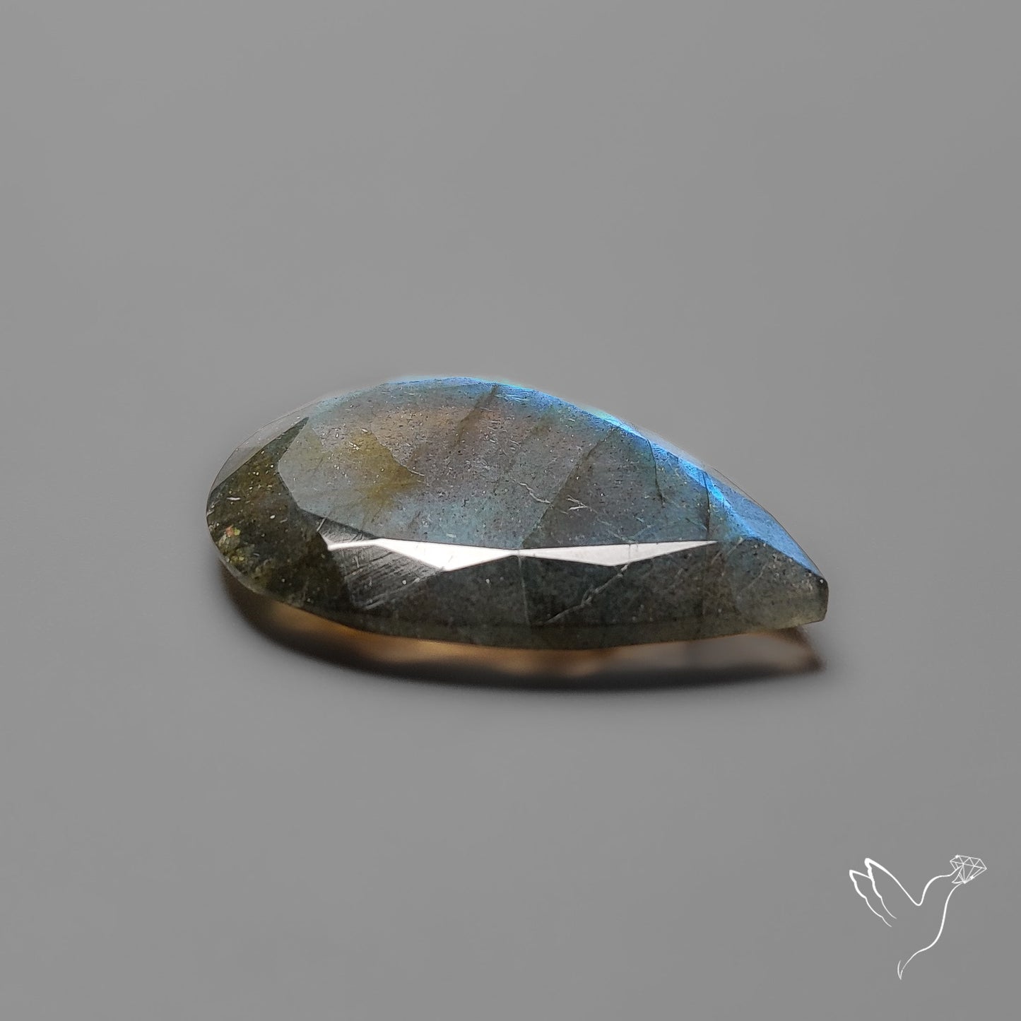 Portrait Cut Blue Labradorite Flat Backed