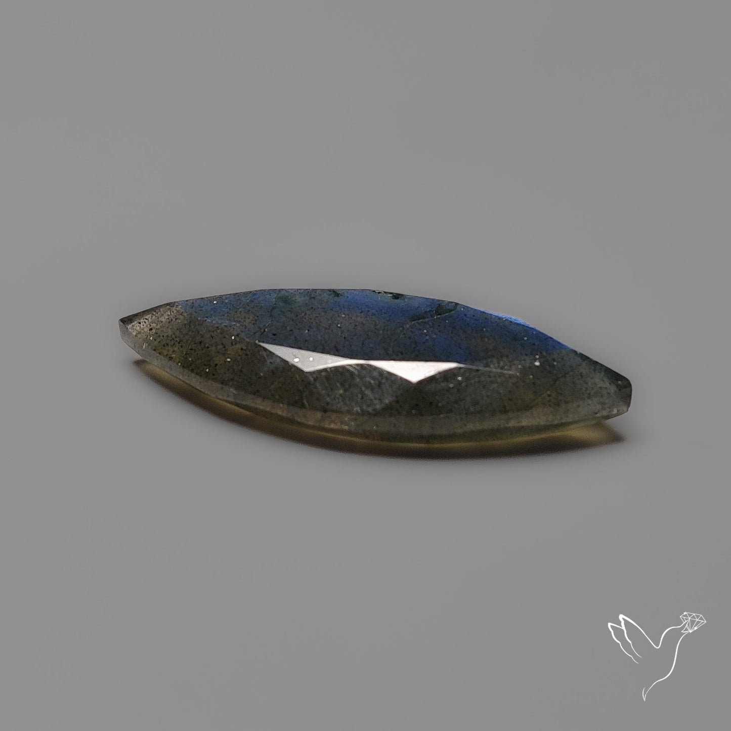 Portrait Cut Blue Labradorite Flat Backed