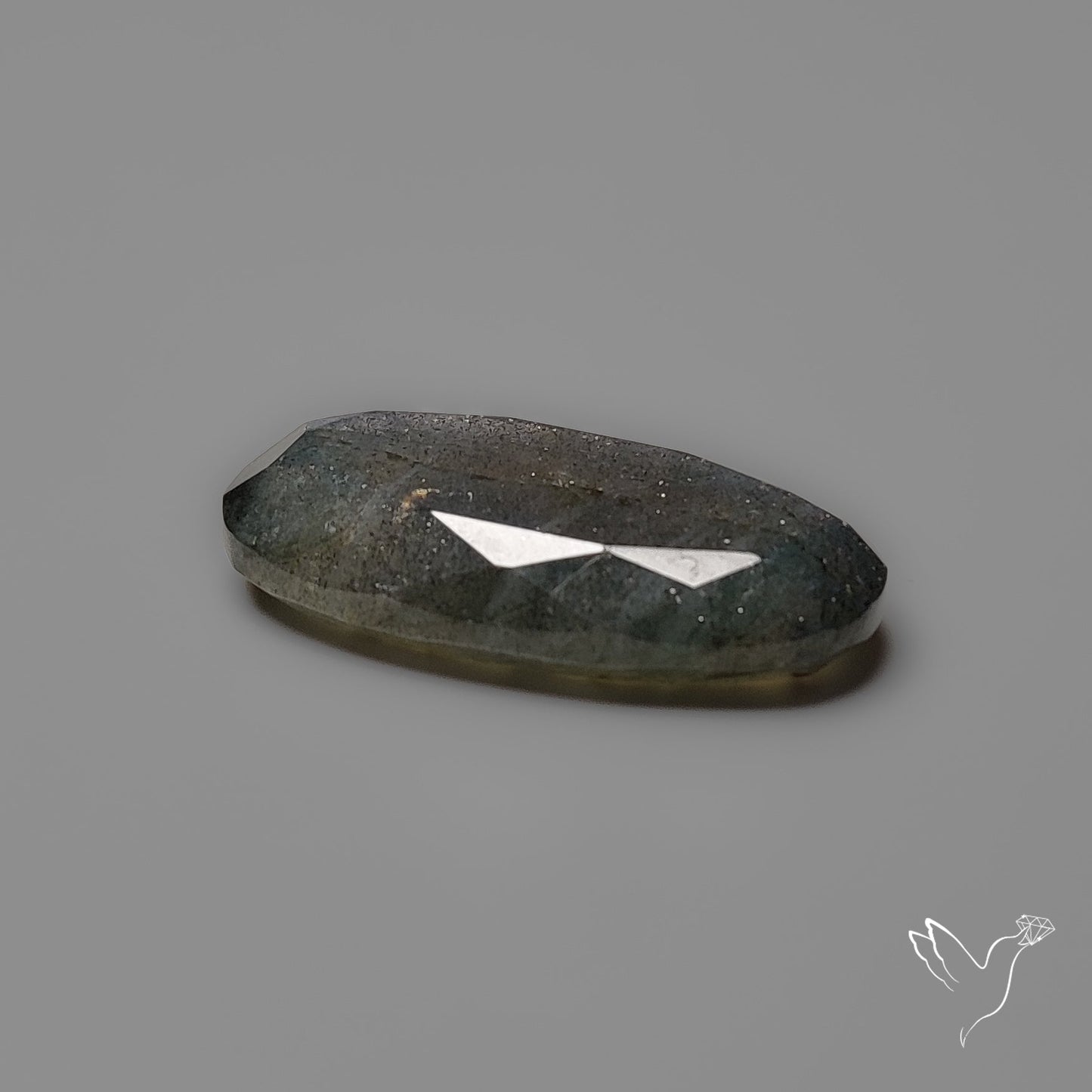 Portrait Cut Blue Labradorite Flat Backed