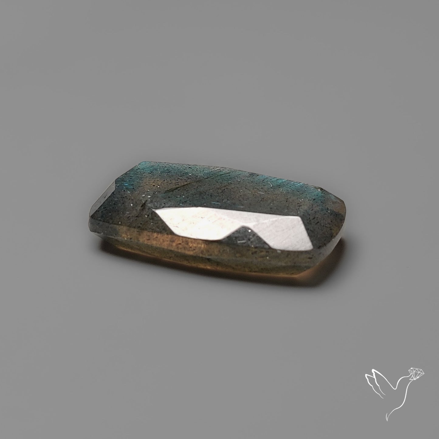 Portrait Cut Blue Labradorite Flat Backed