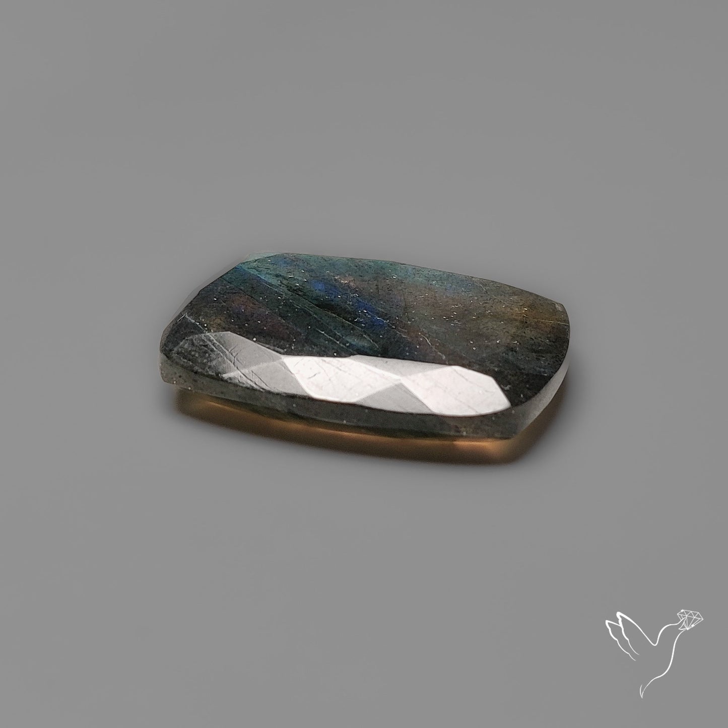 Portrait Cut Blue Labradorite Flat Backed