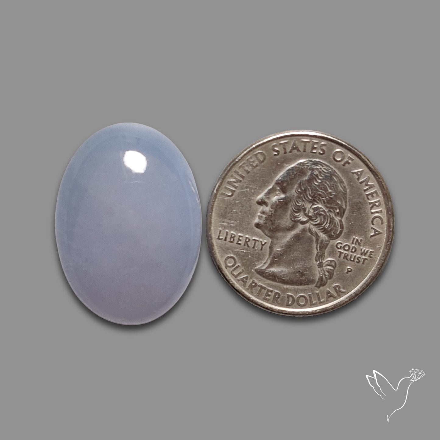 Namibian Blue Chalcedony Cabochon