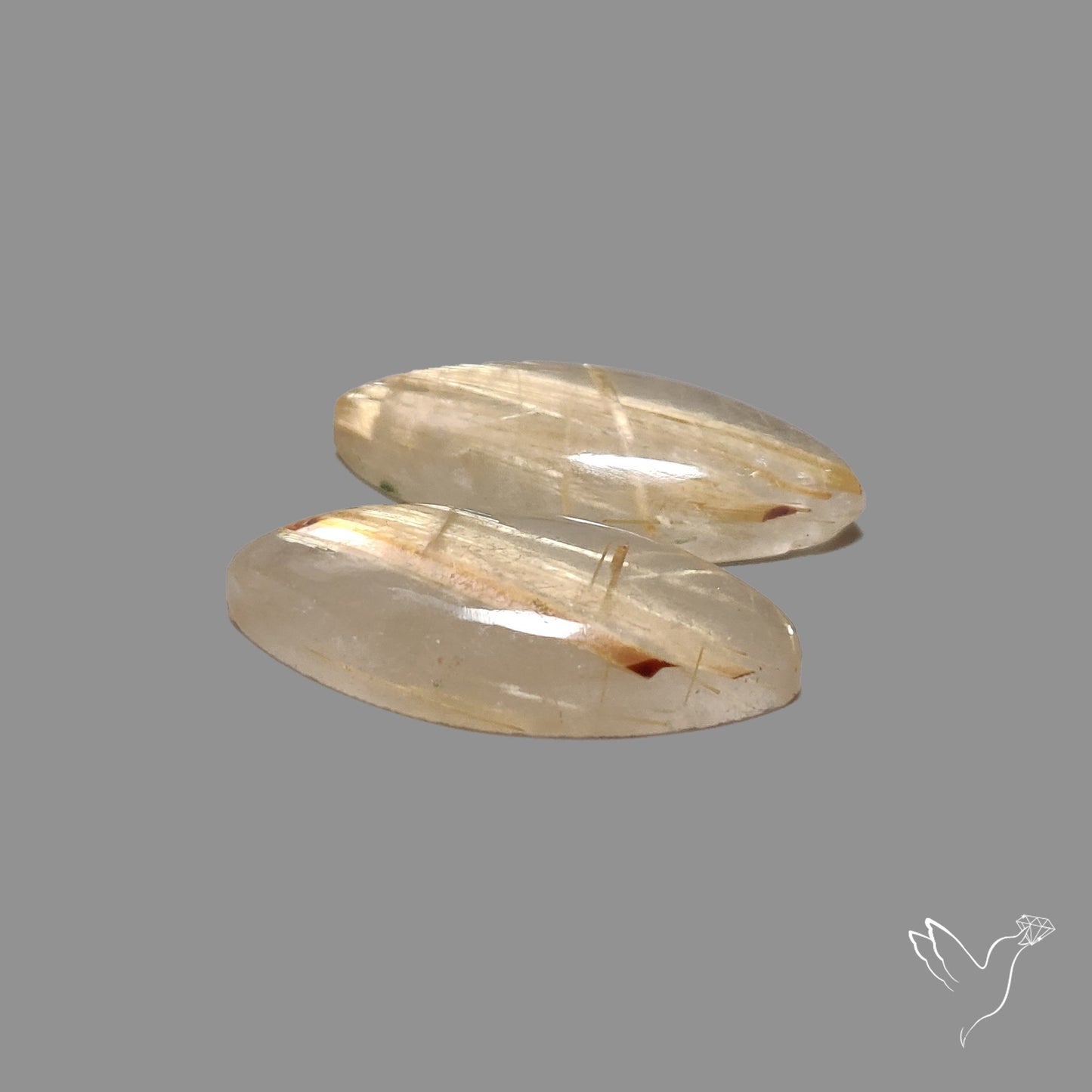 Golden Rutilated Quartz Pair