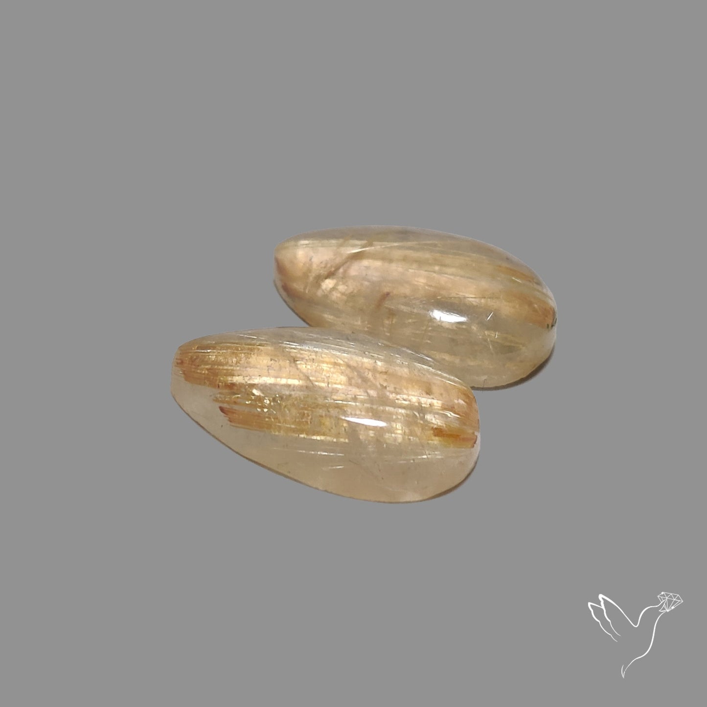 Golden Rutilated Quartz Pair