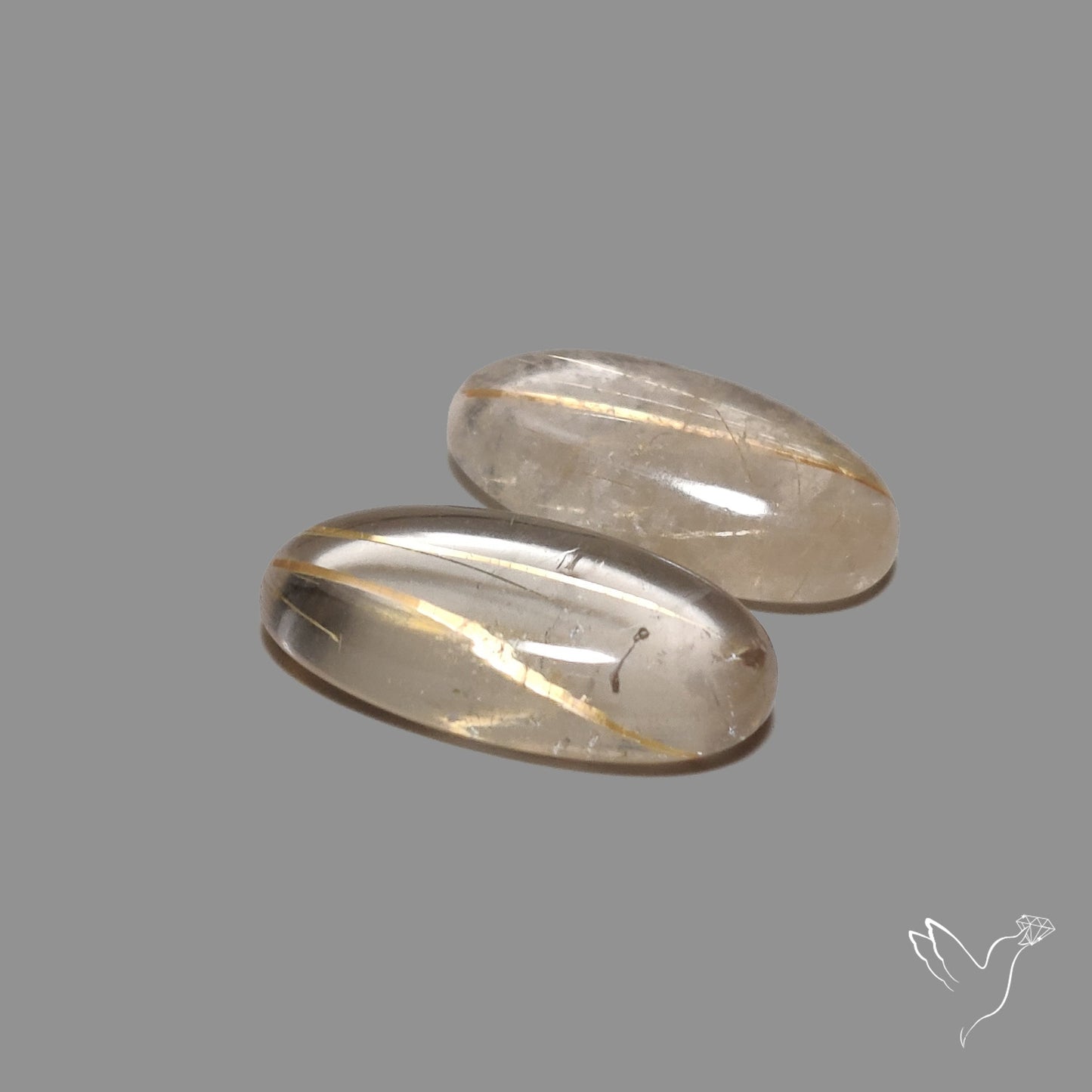 Golden Rutilated Quartz Pair