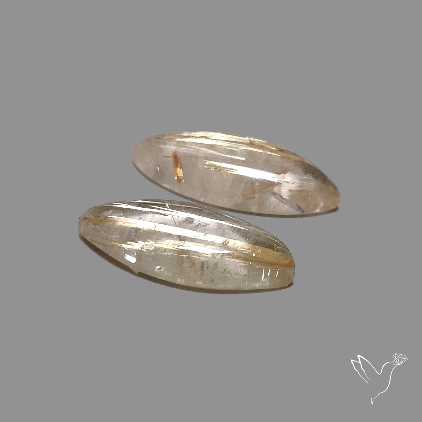 Golden Rutilated Quartz Pair