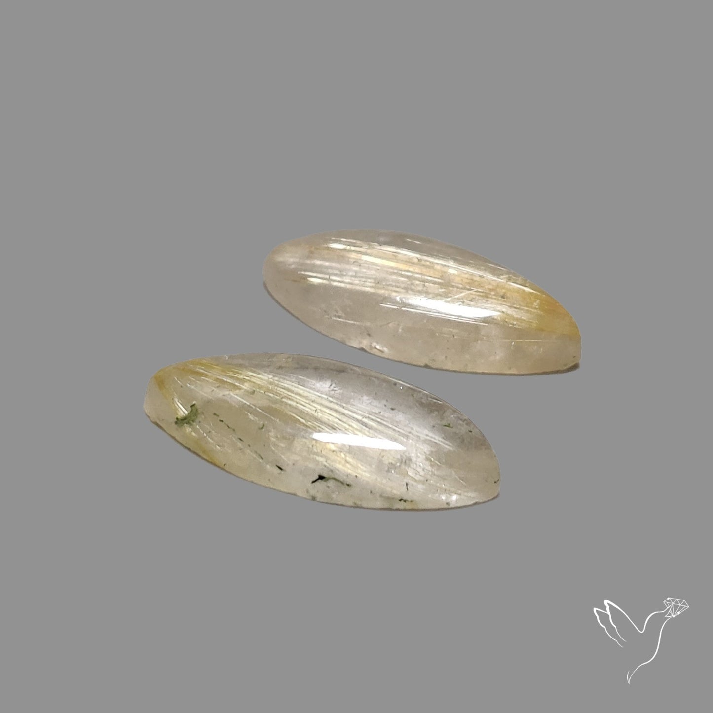 Golden Rutilated Quartz Pair