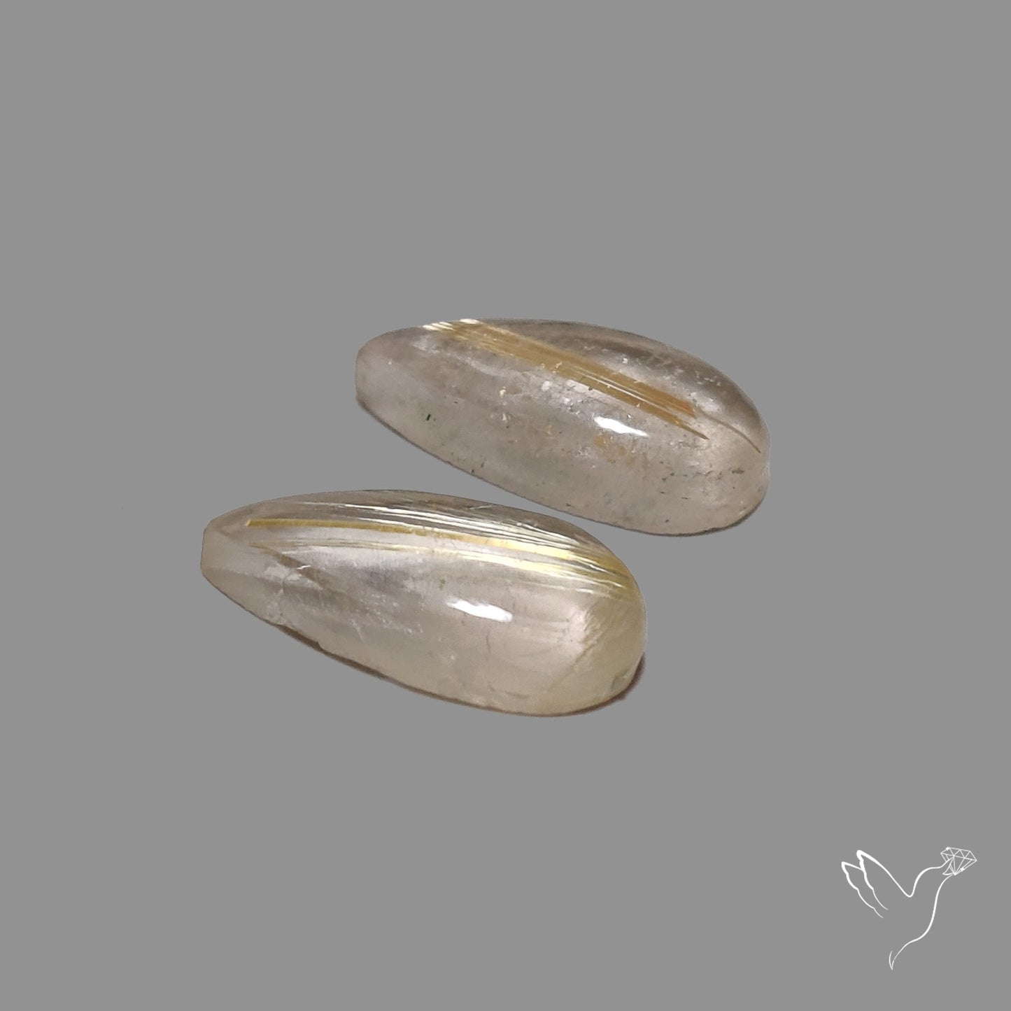 Golden Rutilated Quartz Pair