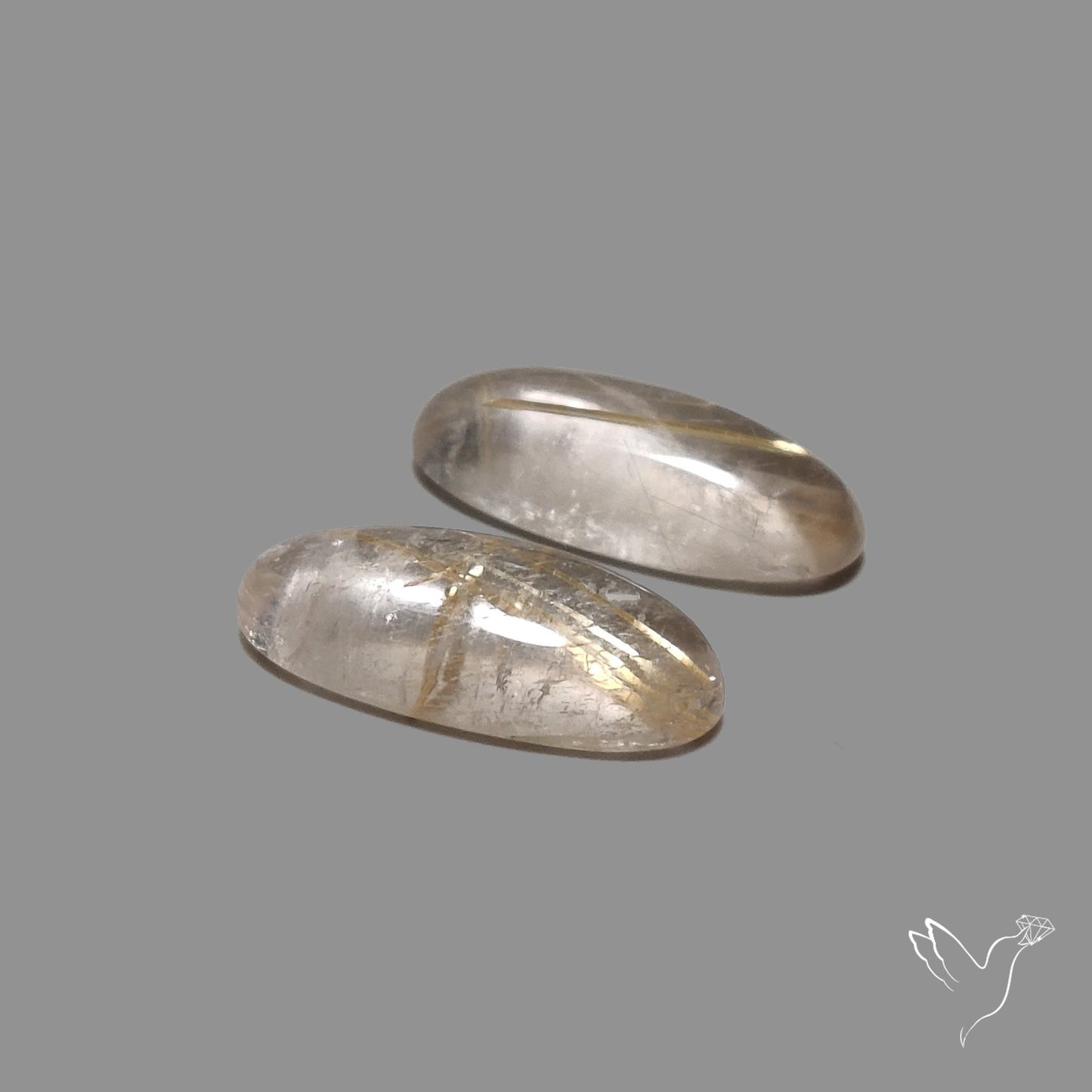 Golden Rutilated Quartz Pair