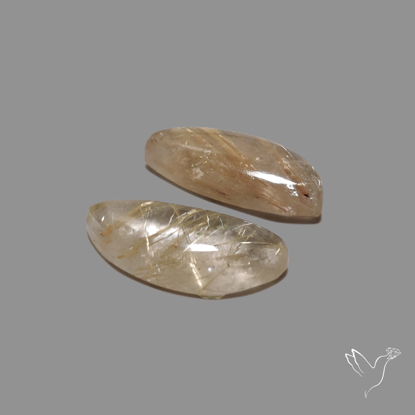 Golden Rutilated Quartz Pair