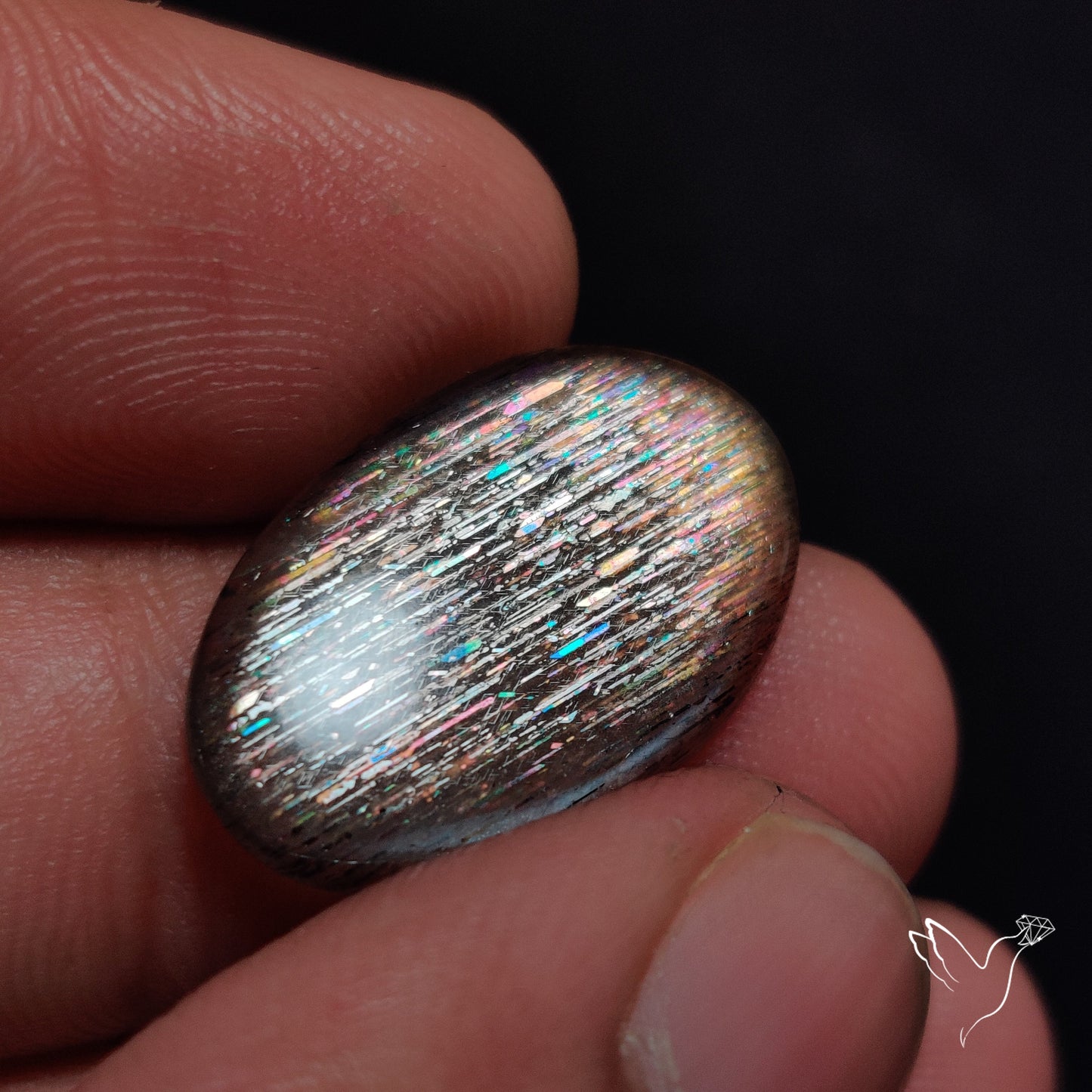 Rainbow Meteor Shower Sunstone Cabochon