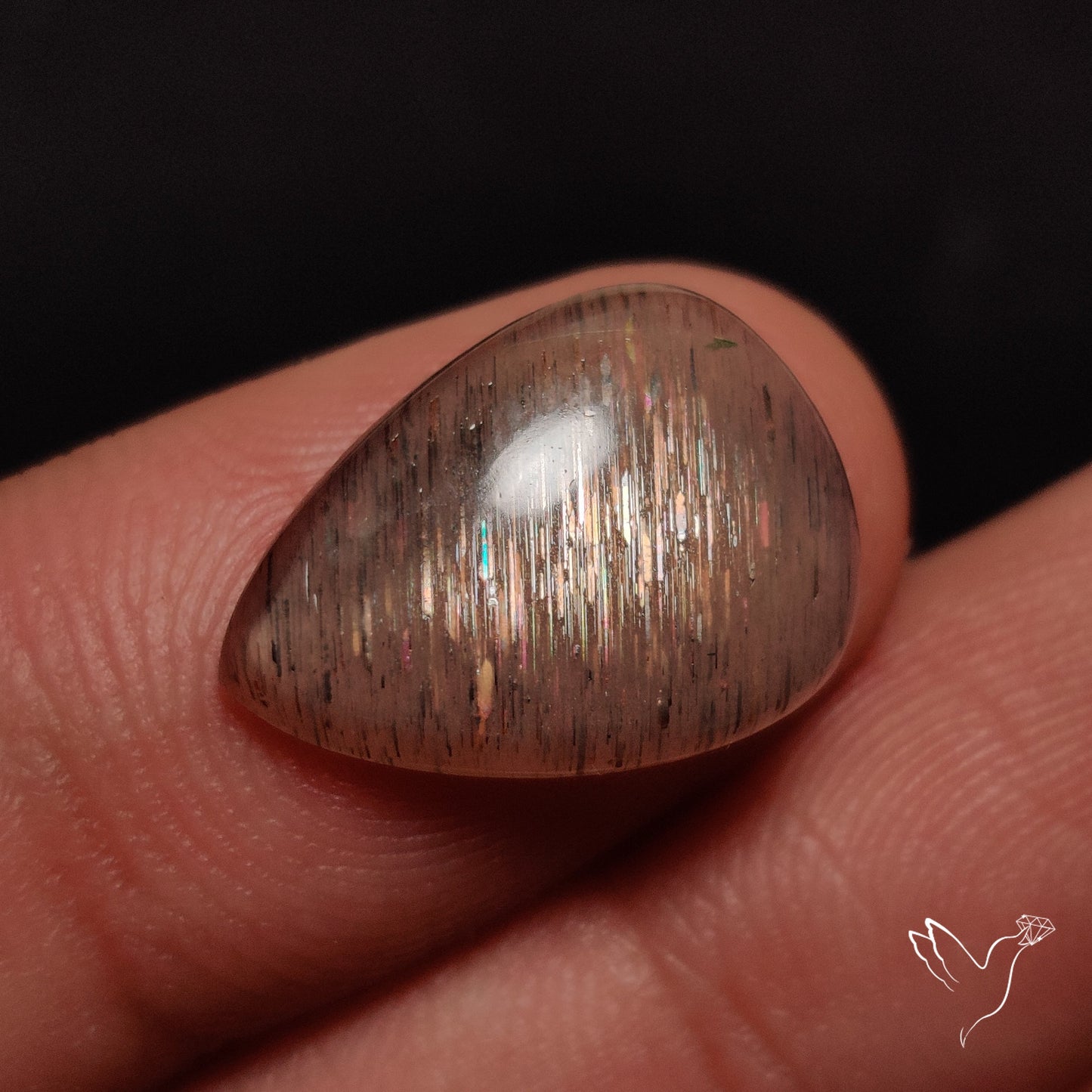 Rainbow Meteor Shower Sunstone Cabochon