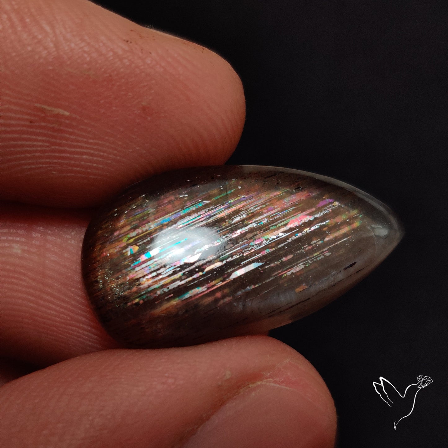 Rainbow Meteor Shower Sunstone Cabochon