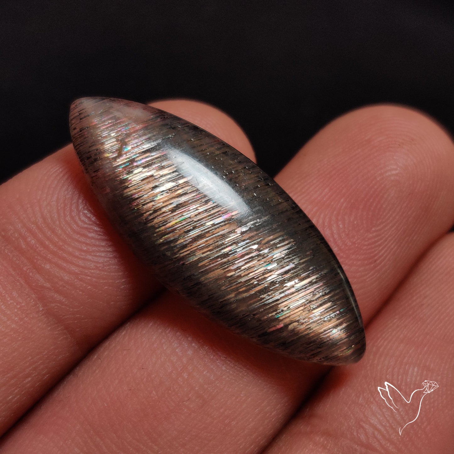 Rainbow Meteor Shower Sunstone Cabochon