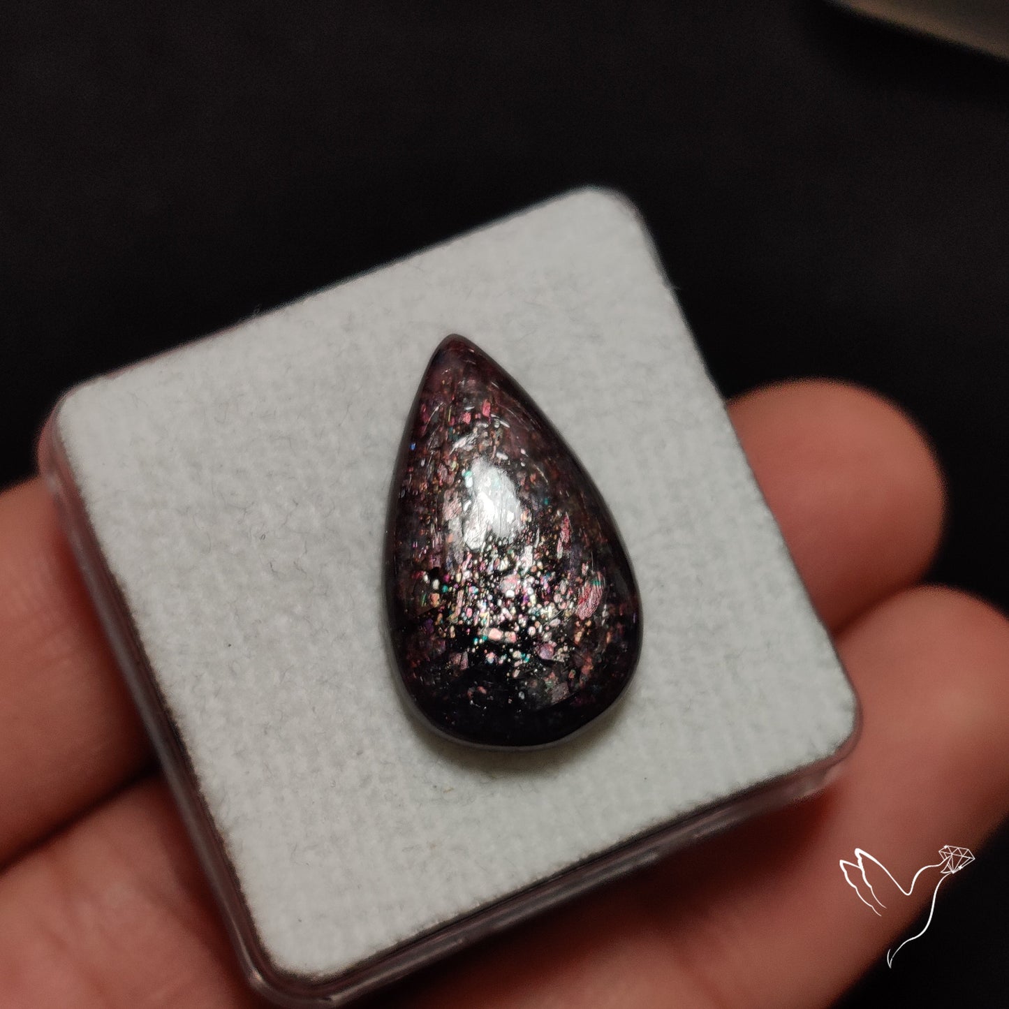 Confetti Bloodshot Iolite Sunstone Cabochon