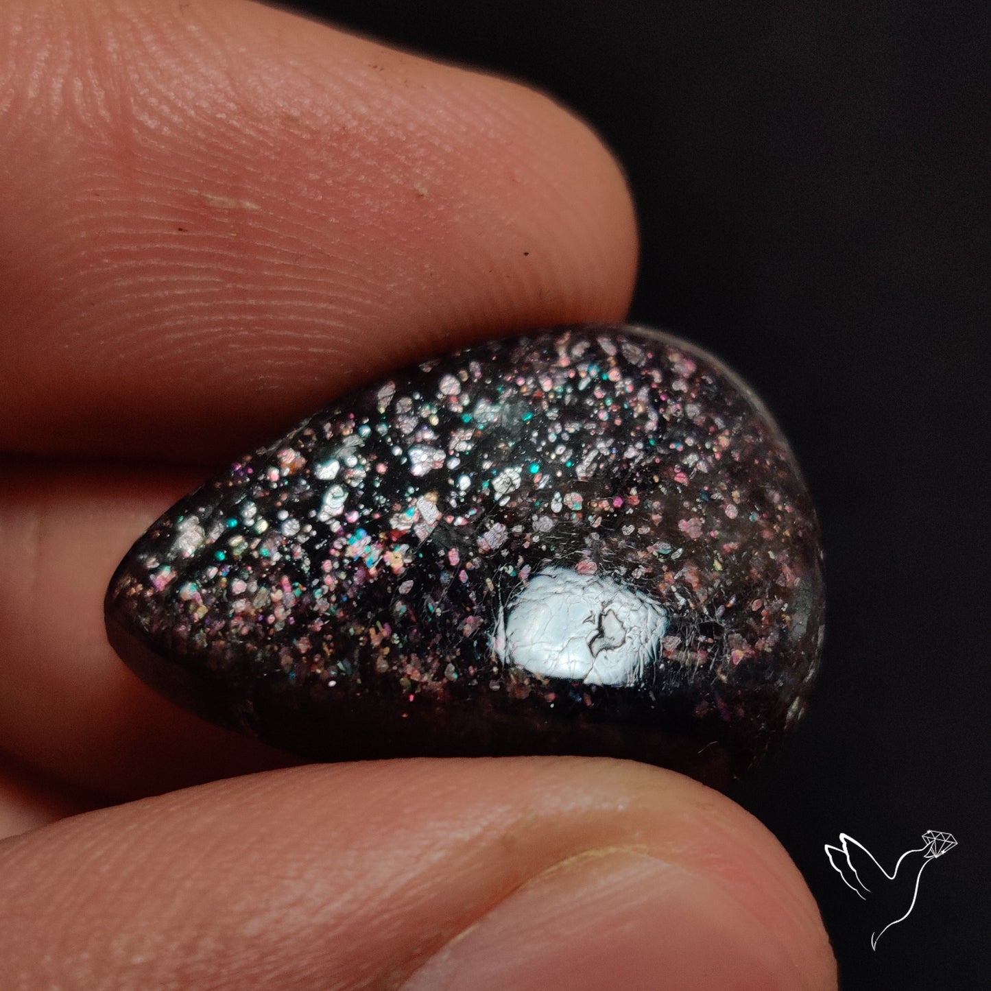 Confetti Bloodshot Iolite Sunstone Cabochon