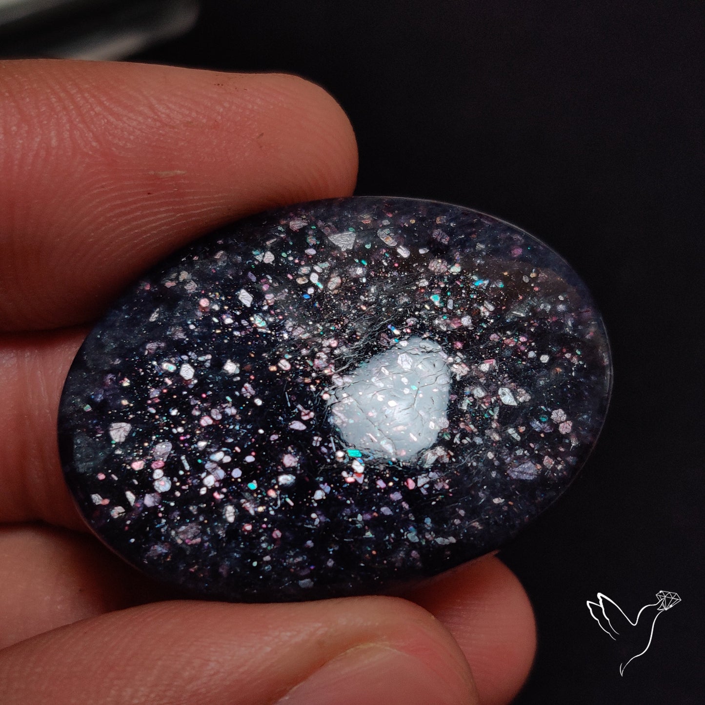 Confetti Bloodshot Iolite Sunstone Cabochon