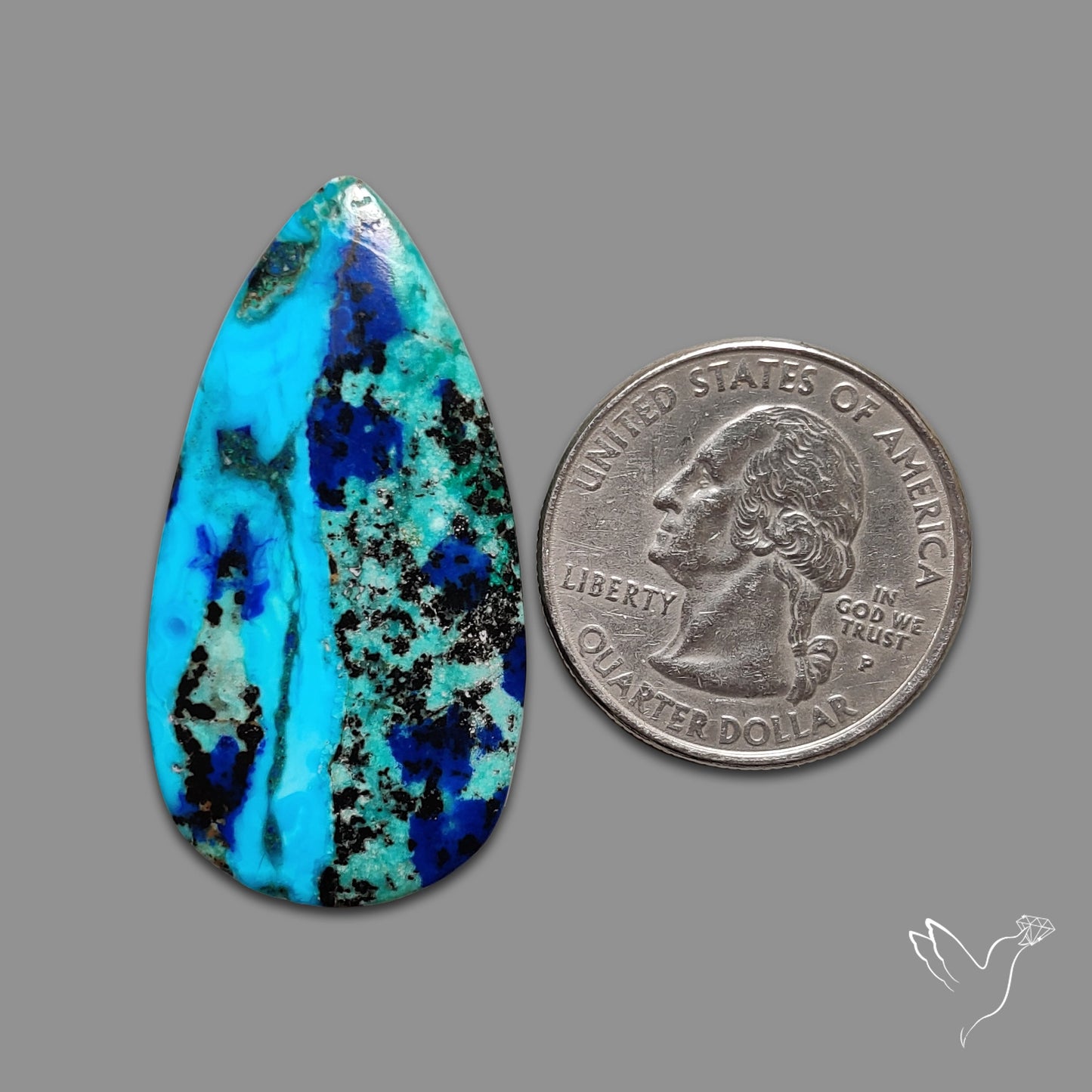 Bluebird Azurite Malachite Cabochon