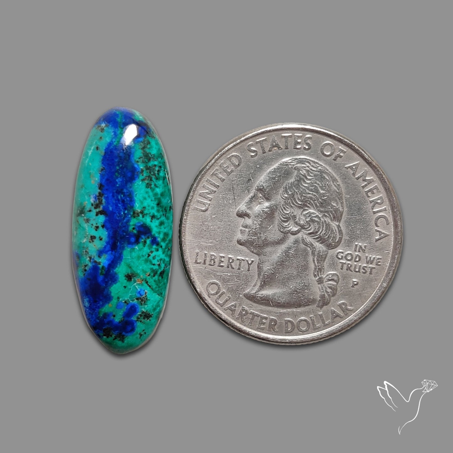 Bluebird Azurite Malachite Cabochon