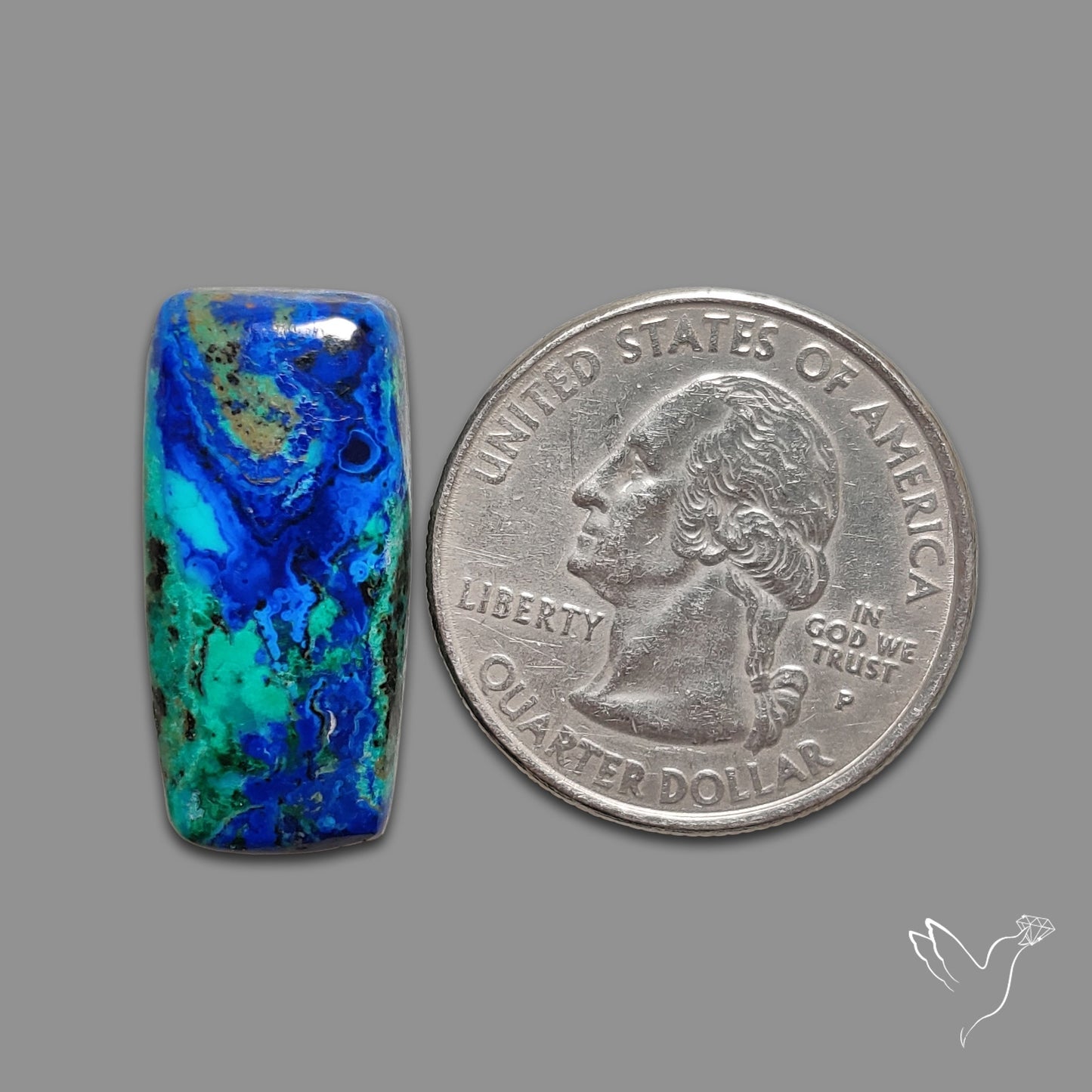 Bluebird Azurite Malachite Cabochon
