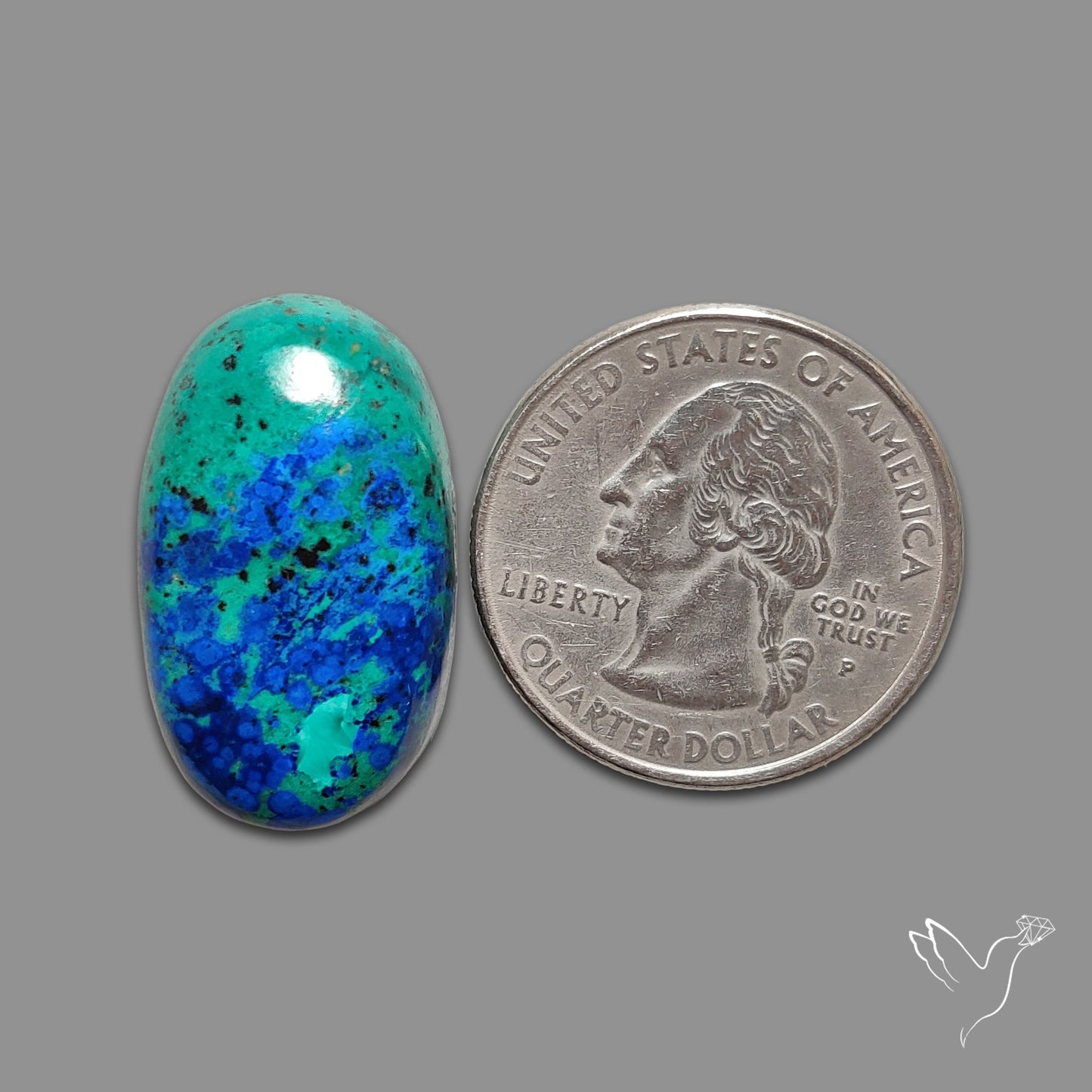 Bluebird Azurite Malachite Cabochon