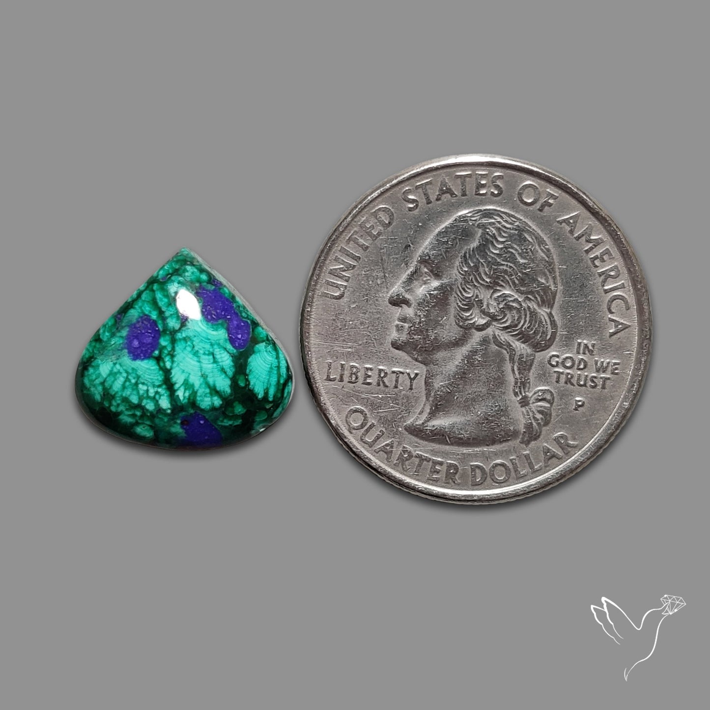 Malachite with Lapis Inlay Cabochon