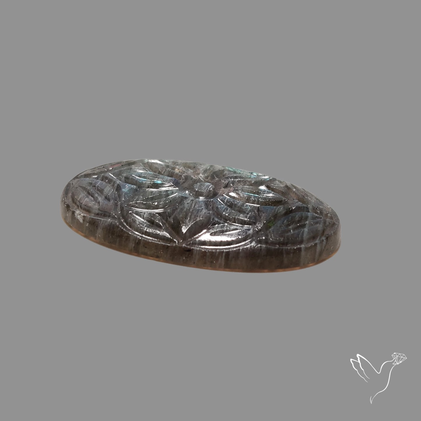 Blue Labradorite Mughal Carving Handcarved