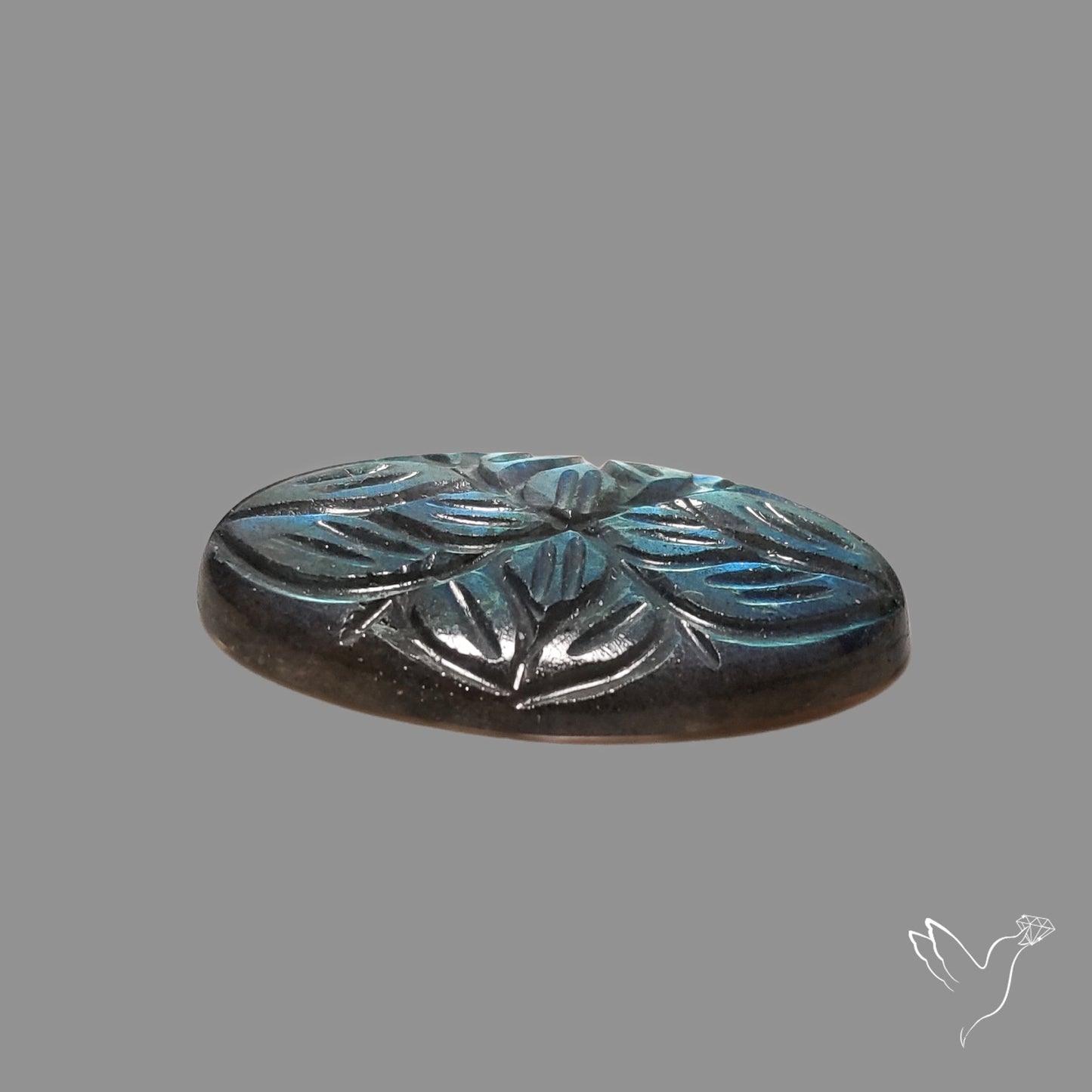 Blue Labradorite Mughal Carving Handcarved