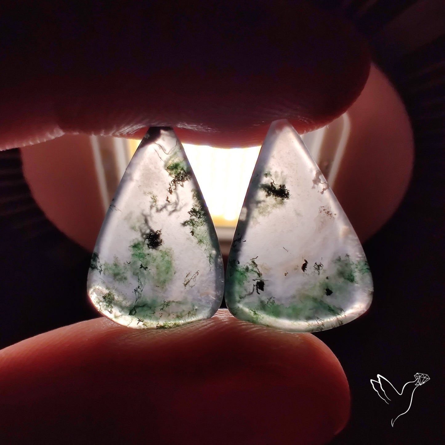Moss Agate Pair